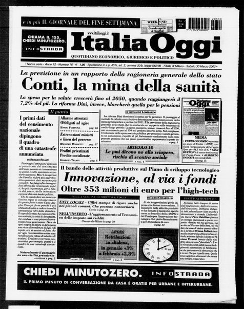 Italia oggi : quotidiano di economia finanza e politica